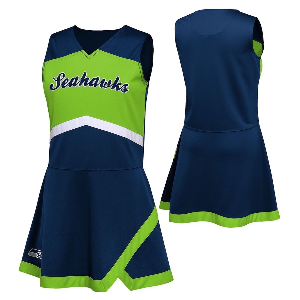 NFL Team Apparel Seattle Seahawks Cheerleader Dress 6X 6 Blue Green Game Day